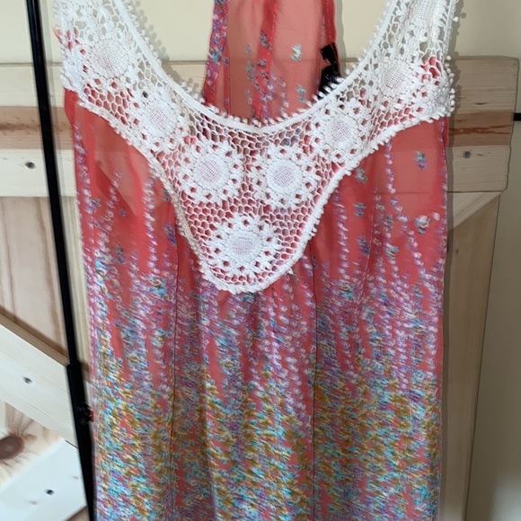 Deb Button Racerback Sheer Tank Top - Picture 2 of 6
